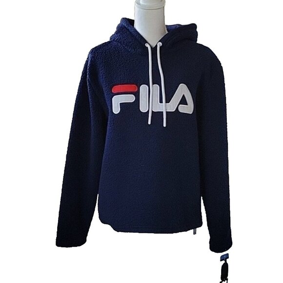 Fila Women's Sherpa Caroline Pullover Hoodie Size L - Picture 2 of 7